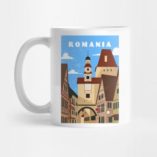 Romania. Retro travel minimalist poster Mug